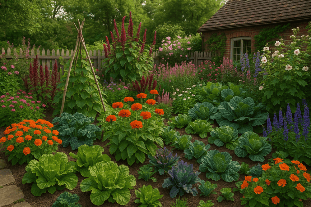 yard-soil-combining-flowers-vegetables-cottage-garden